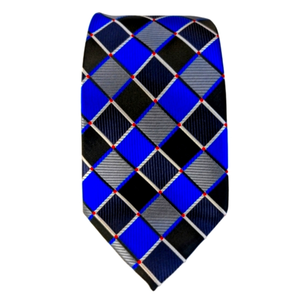 Twenty Dollar Tie Men’s Silk Necktie Blue White Black Classic
